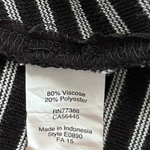 MADEWELL Gallerist Anywhere Black White Stripe Short Sleeve Fit Flare Dress-Sz M - Picture 8 of 8